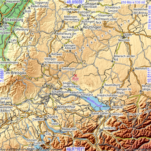 Topographic map of Rot