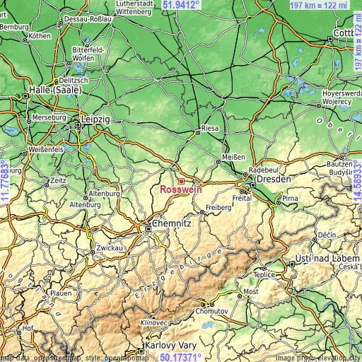 Topographic map of Roßwein