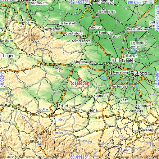 Topographic map of Roßleben