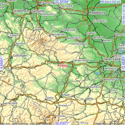 Topographic map of Roßla