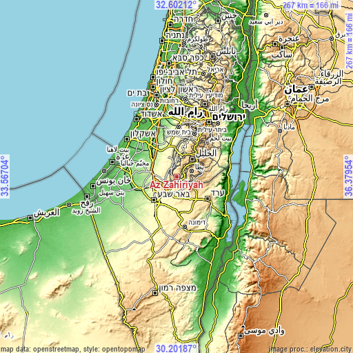 Topographic map of Az̧ Z̧āhirīyah