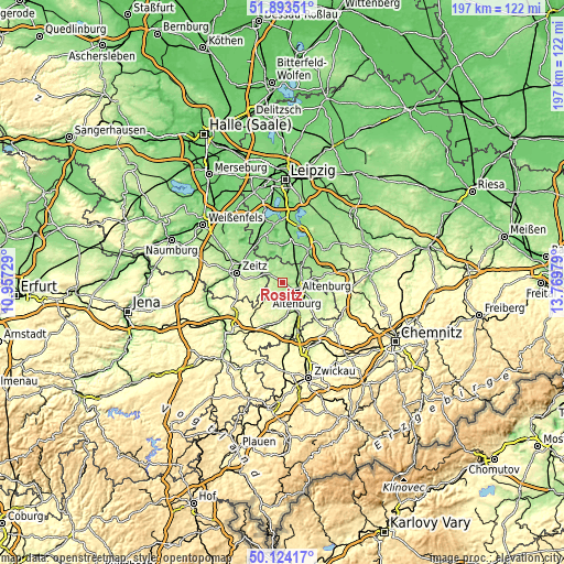 Topographic map of Rositz