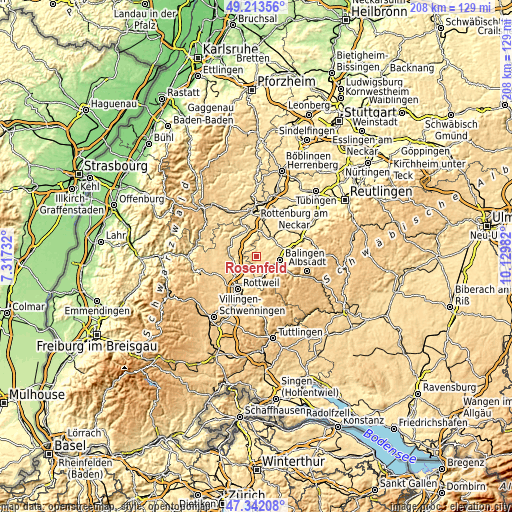 Topographic map of Rosenfeld