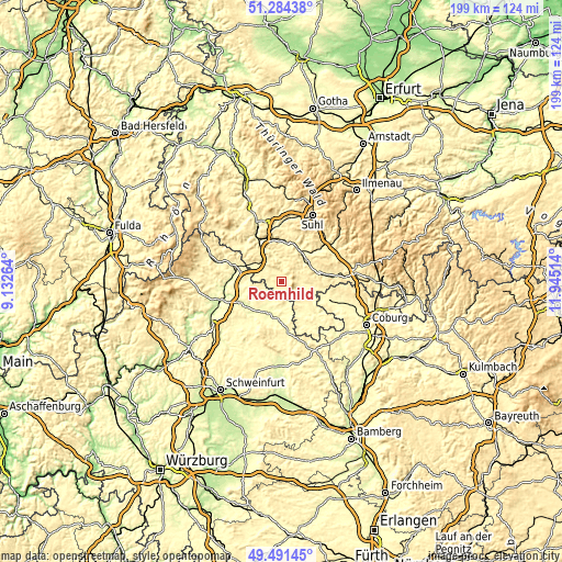 Topographic map of Römhild