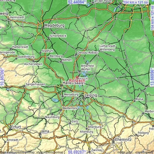 Topographic map of Roitzsch