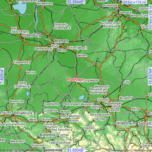 Topographic map of Röhrsen