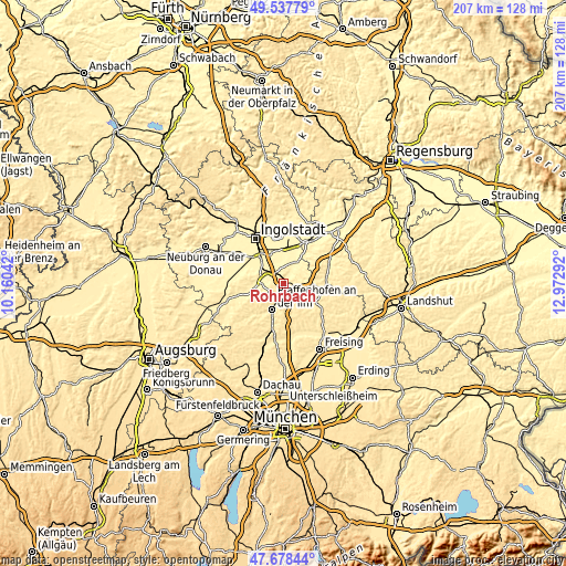 Topographic map of Rohrbach