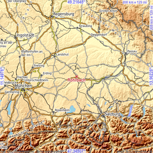 Topographic map of Rohrbach