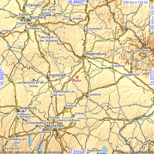 Topographic map of Rohr