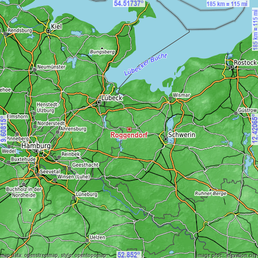 Topographic map of Roggendorf