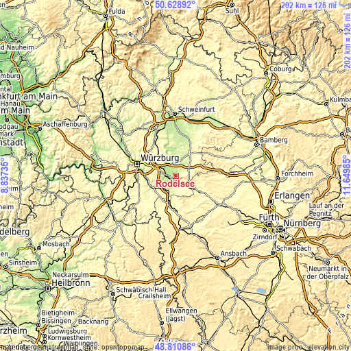 Topographic map of Rödelsee