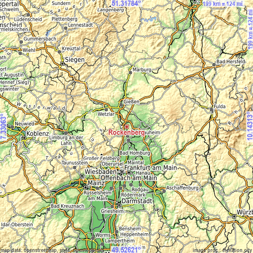 Topographic map of Rockenberg