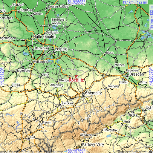 Topographic map of Rochlitz