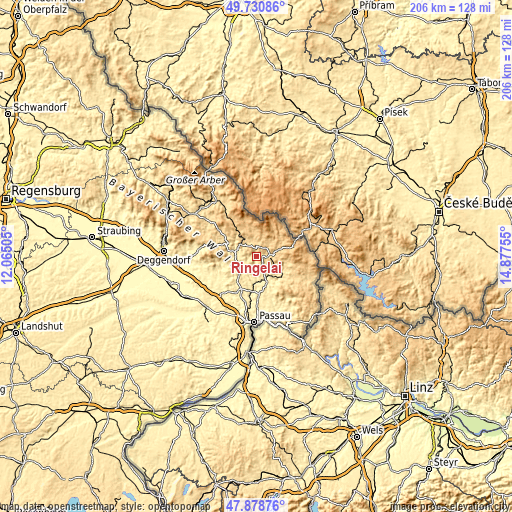 Topographic map of Ringelai