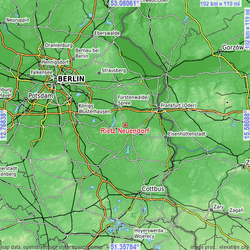 Topographic map of Rietz Neuendorf