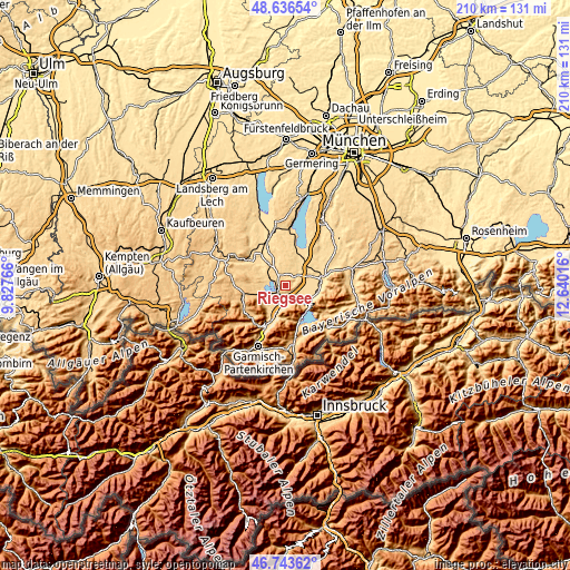 Topographic map of Riegsee