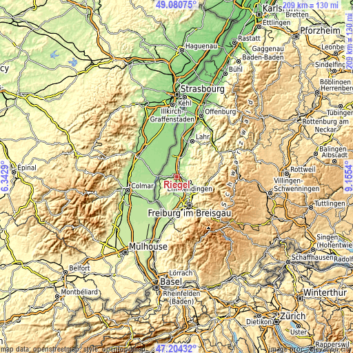 Topographic map of Riegel