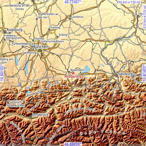 Topographic map of Riedering