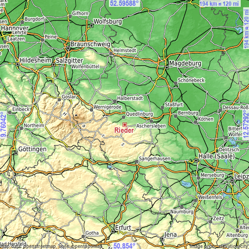 Topographic map of Rieder