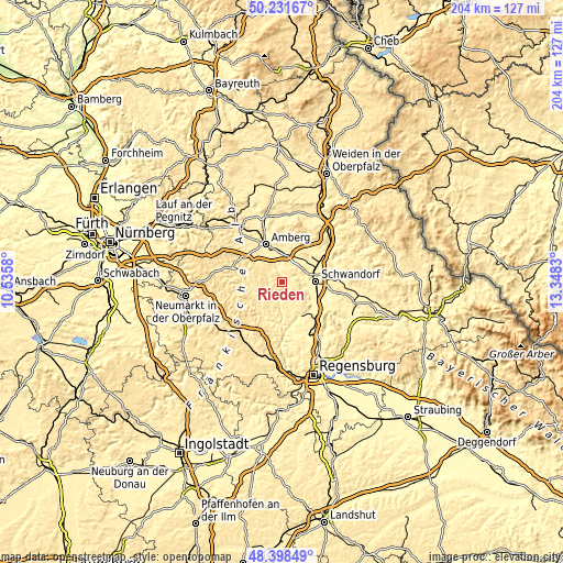 Topographic map of Rieden