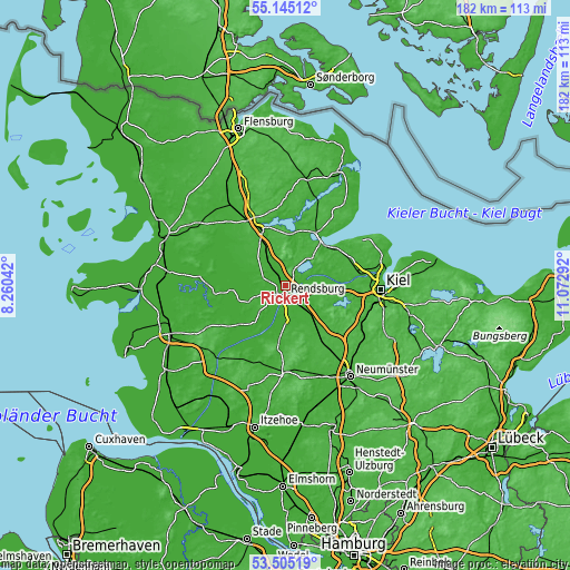 Topographic map of Rickert