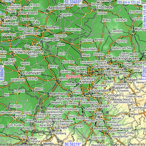 Topographic map of Rheurdt