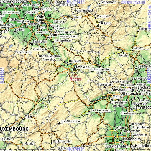 Topographic map of Rhens