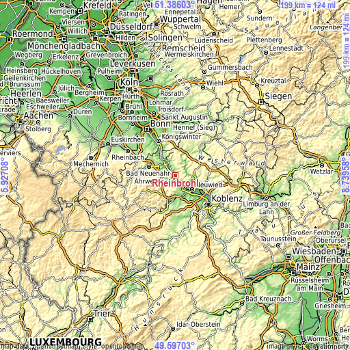 Topographic map of Rheinbrohl