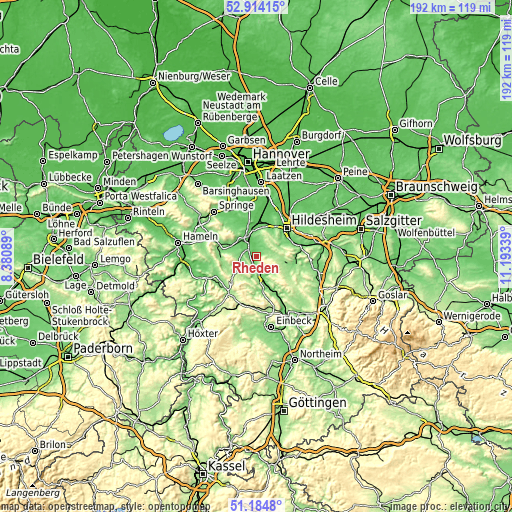 Topographic map of Rheden