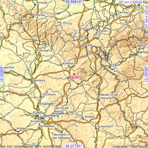 Topographic map of Reuth