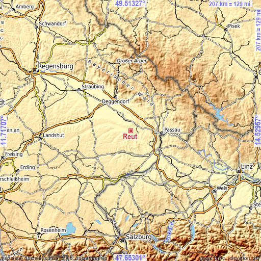 Topographic map of Reut