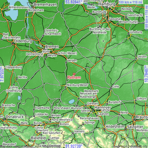 Topographic map of Rethem