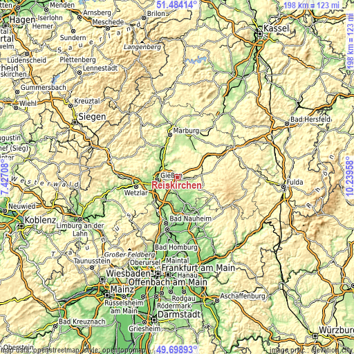 Topographic map of Reiskirchen