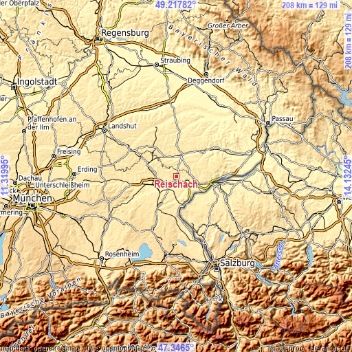 Topographic map of Reischach