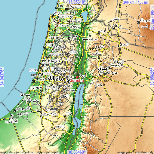 Topographic map of Jericho