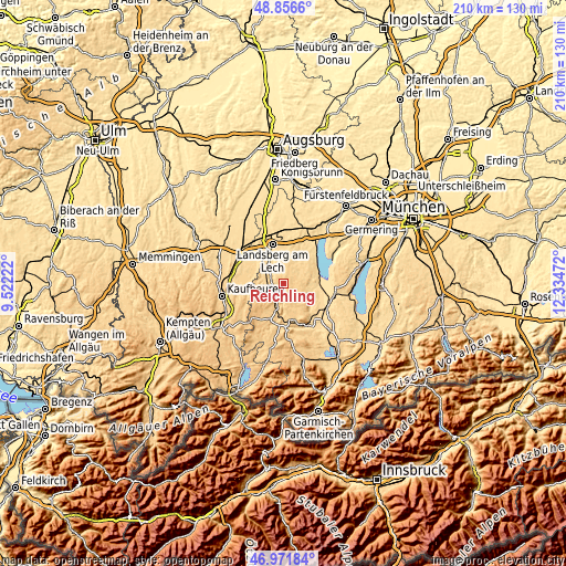 Topographic map of Reichling