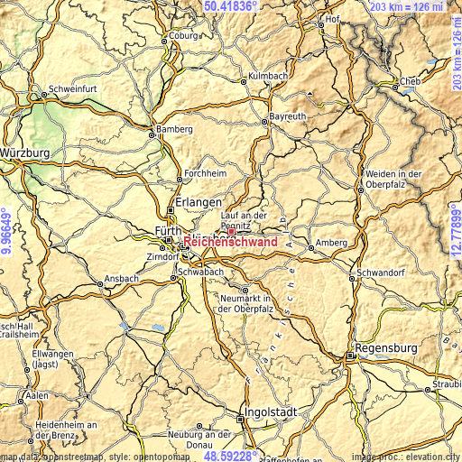 Topographic map of Reichenschwand