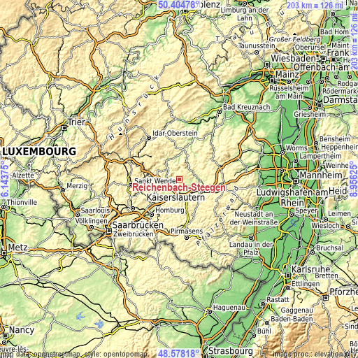 Topographic map of Reichenbach-Steegen