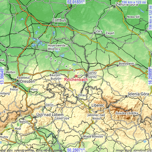 Topographic map of Reichenbach