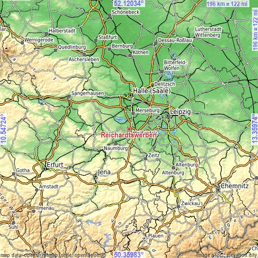 Topographic map of Reichardtswerben