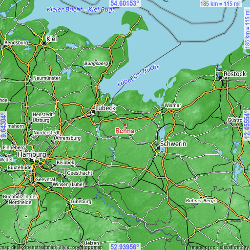 Topographic map of Rehna