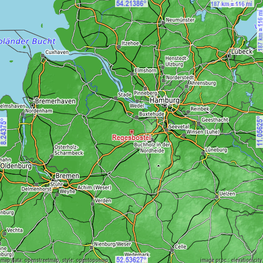 Topographic map of Regesbostel