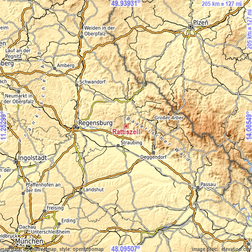 Topographic map of Rattiszell