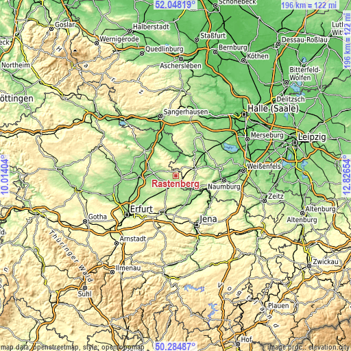 Topographic map of Rastenberg