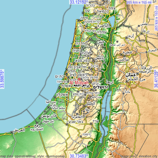 Topographic map of Al Midyah