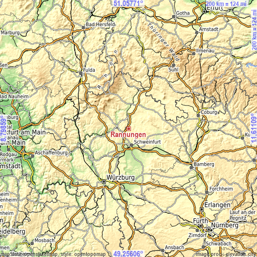 Topographic map of Rannungen