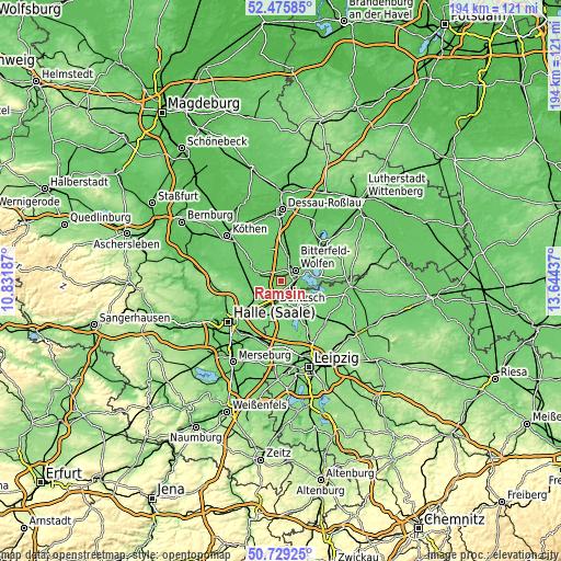 Topographic map of Ramsin