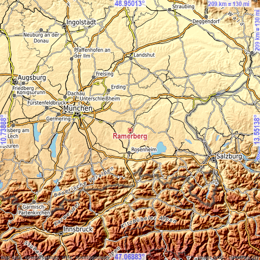 Topographic map of Ramerberg