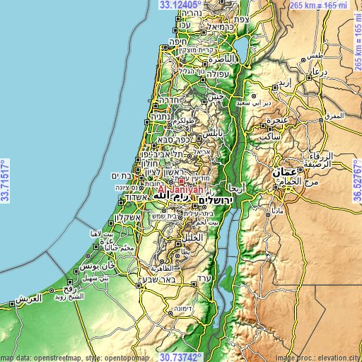 Topographic map of Al Jāniyah