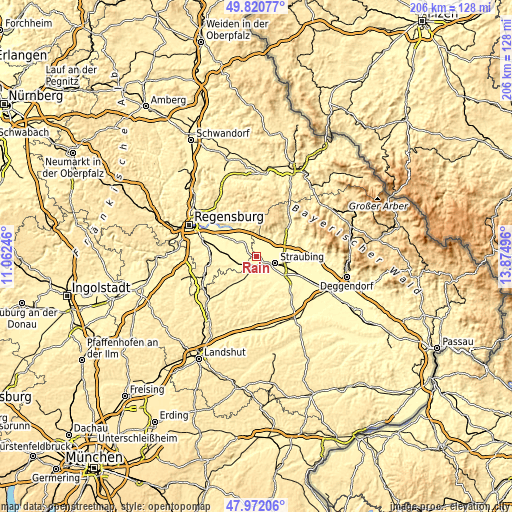 Topographic map of Rain